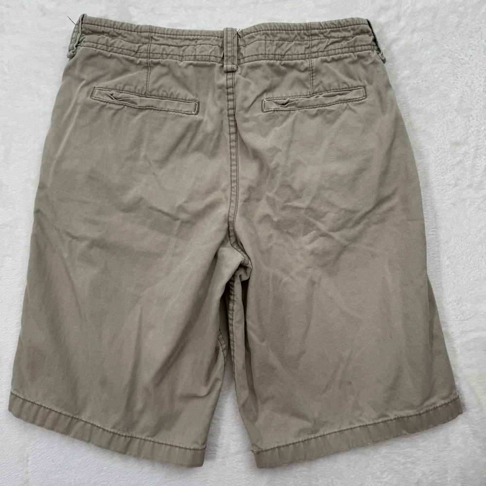 Aeropostale Chino Shorts‎ Mens 30 Tan Khaki Cotton Twill Classic Flat Front